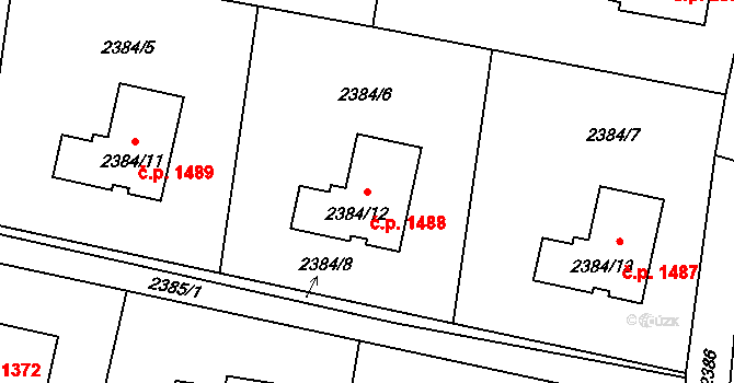 Lutyně 1488, Orlová na parcele st. 2384/12 v KÚ Horní Lutyně, Katastrální mapa