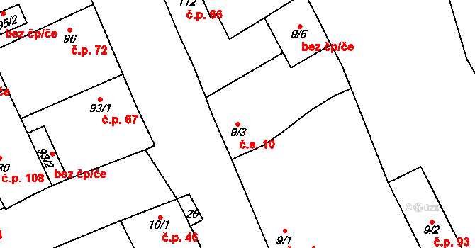 Liběšovice 10, Blšany na parcele st. 9/3 v KÚ Liběšovice, Katastrální mapa