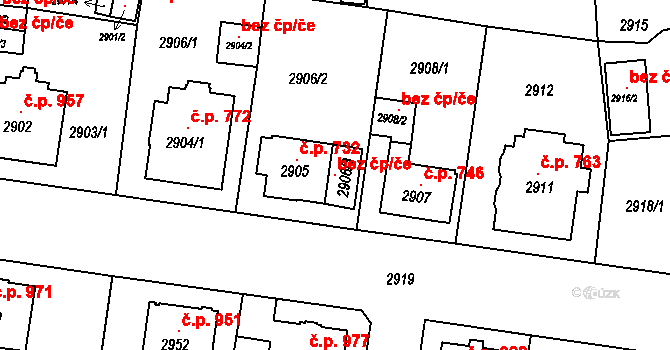 Sokolov 118806670 na parcele st. 2906/3 v KÚ Sokolov, Katastrální mapa