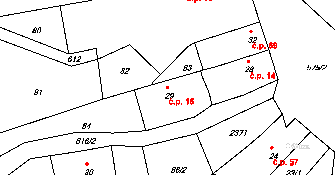 Odolenovice 15, Jenišovice na parcele st. 29 v KÚ Odolenovice u Jenišovic, Katastrální mapa