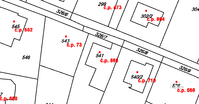 Skřečoň 568, Bohumín na parcele st. 541 v KÚ Skřečoň, Katastrální mapa