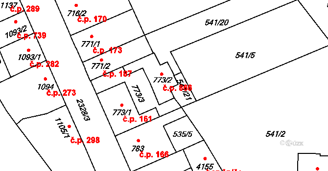 Beroun-Závodí 866, Beroun na parcele st. 773/2 v KÚ Beroun, Katastrální mapa