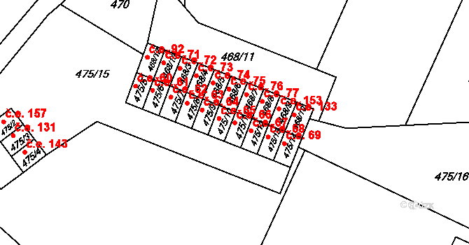 Rumburk 2-Horní Jindřichov 66, Rumburk na parcele st. 475/11 v KÚ Horní Jindřichov, Katastrální mapa