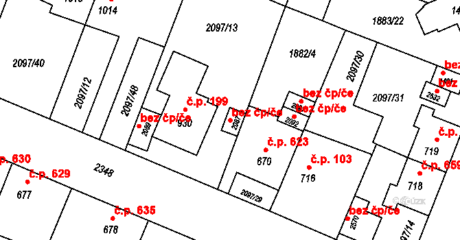 Opava 41433670 na parcele st. 2087 v KÚ Kateřinky u Opavy, Katastrální mapa