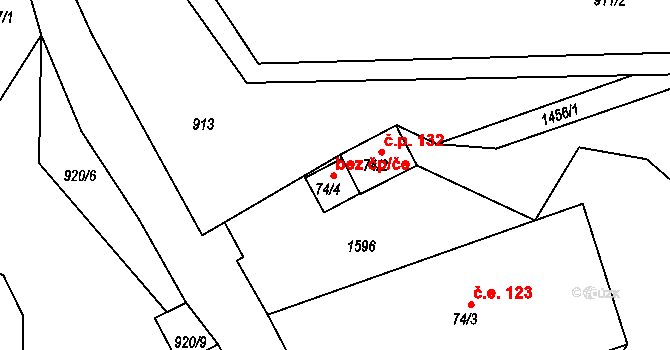 Frýdlant nad Ostravicí 42851670 na parcele st. 74/4 v KÚ Lubno, Katastrální mapa