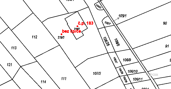 Želetice 44575670 na parcele st. 219/3 v KÚ Želetice u Kyjova, Katastrální mapa