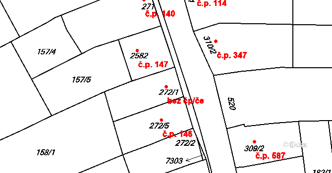 Staré Město 48116670 na parcele st. 272/1 v KÚ Staré Město u Uherského Hradiště, Katastrální mapa