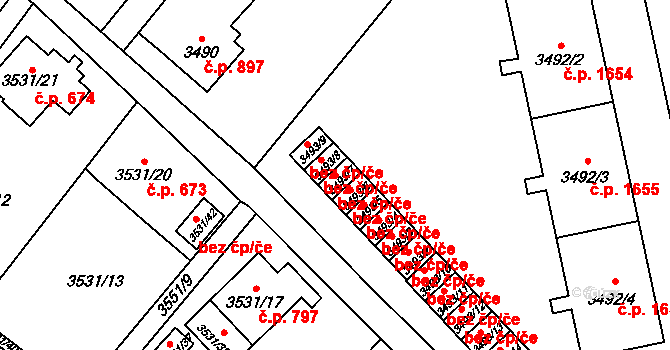 Nové Město 198, Karviná na parcele st. 3493/7 v KÚ Karviná-město, Katastrální mapa
