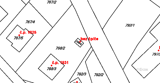 Karviná 48151670 na parcele st. 788/4 v KÚ Karviná-město, Katastrální mapa