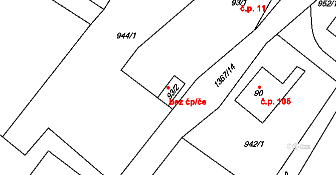 Třinec 49453670 na parcele st. 93/2 v KÚ Nebory, Katastrální mapa