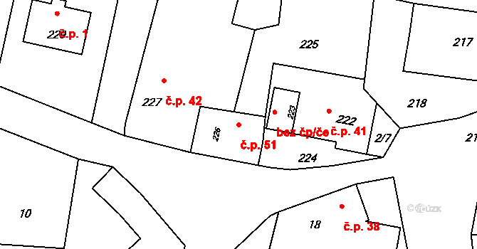 Kletné 51, Suchdol nad Odrou na parcele st. 226 v KÚ Kletné, Katastrální mapa