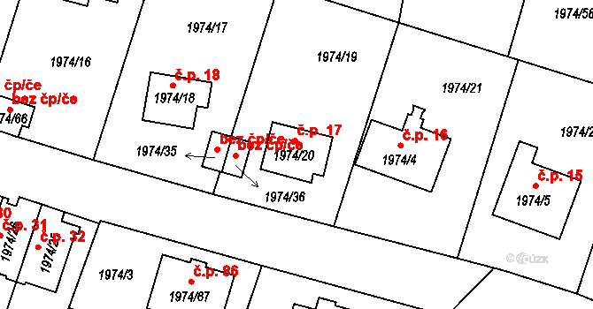 Vimperk III 17, Vimperk na parcele st. 1974/20 v KÚ Vimperk, Katastrální mapa