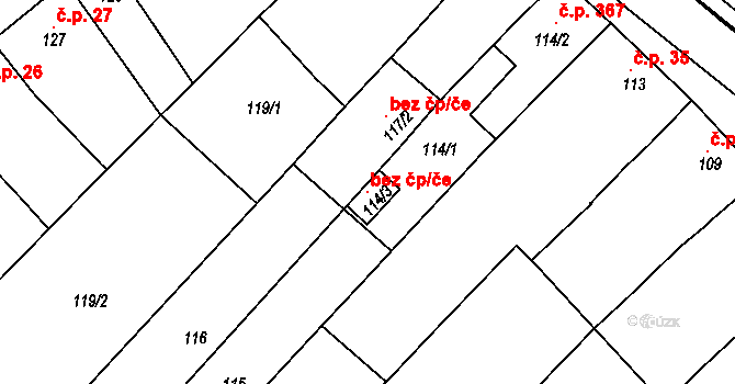 Radslavice 101146671 na parcele st. 114/3 v KÚ Radslavice u Přerova, Katastrální mapa