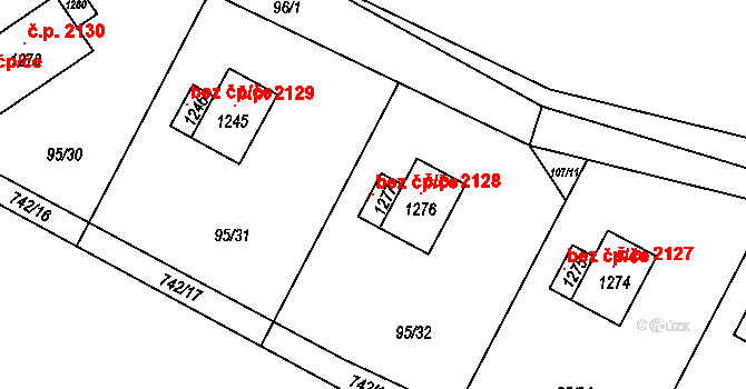 Kamenice 102784671 na parcele st. 1277 v KÚ Ládví, Katastrální mapa