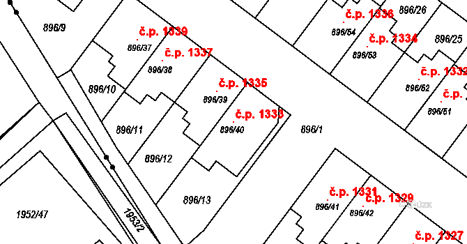 Svatobořice 1333, Svatobořice-Mistřín na parcele st. 896/40 v KÚ Svatobořice, Katastrální mapa