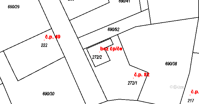 Horky 107804671 na parcele st. 272/2 v KÚ Horky u Čáslavi, Katastrální mapa