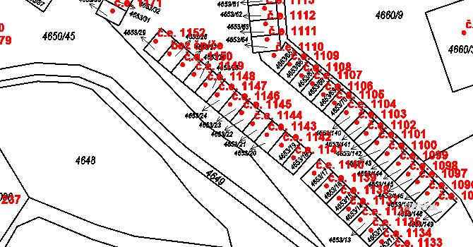 Jihlava 1145 na parcele st. 4653/22 v KÚ Jihlava, Katastrální mapa