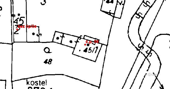 Osek 66 na parcele st. 45/1 v KÚ Osek u Rokycan, Katastrální mapa