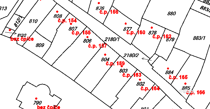 Březnice 159 na parcele st. 804 v KÚ Březnice, Katastrální mapa
