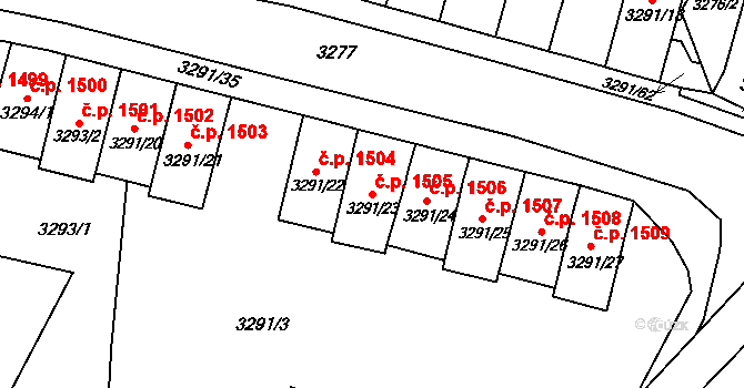 Střekov 1505, Ústí nad Labem na parcele st. 3291/23 v KÚ Střekov, Katastrální mapa