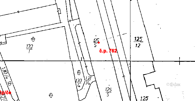 Poděbrady II 762, Poděbrady na parcele st. 125/5 v KÚ Poděbrady, Katastrální mapa