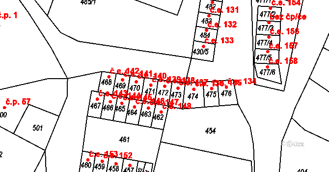 Miřetice u Klášterce nad Ohří 138, Klášterec nad Ohří na parcele st. 472 v KÚ Miřetice u Klášterce nad Ohří, Katastrální mapa