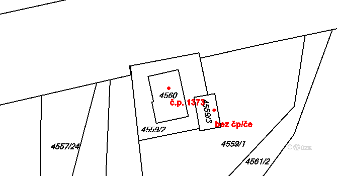 Místek 1373, Frýdek-Místek na parcele st. 4560 v KÚ Místek, Katastrální mapa