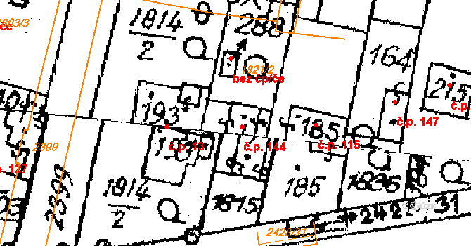Loučka 144 na parcele st. 163 v KÚ Loučka u Valašského Meziříčí, Katastrální mapa