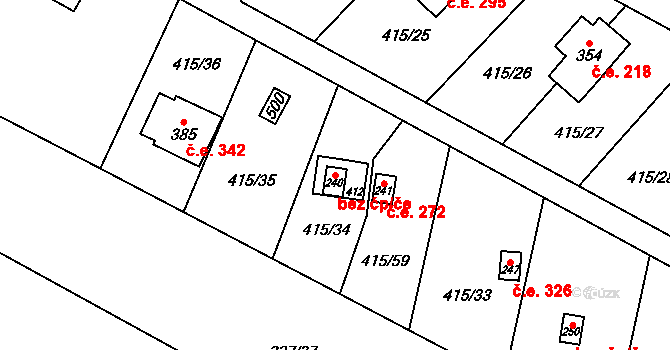 Suchý 24625671 na parcele st. 240 v KÚ Suchý, Katastrální mapa