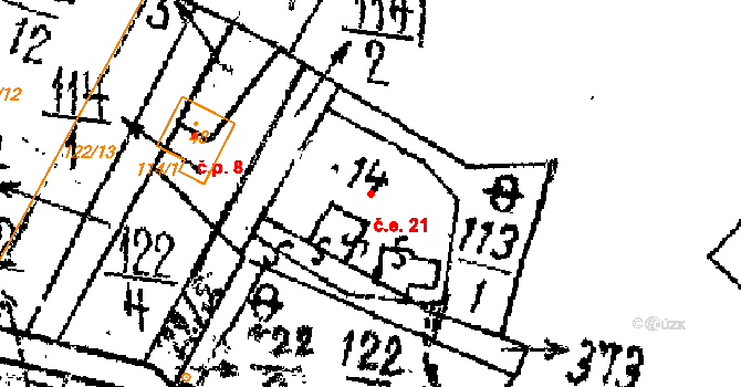 Svinná 21, Čachrov na parcele st. 14 v KÚ Svinná na Šumavě, Katastrální mapa