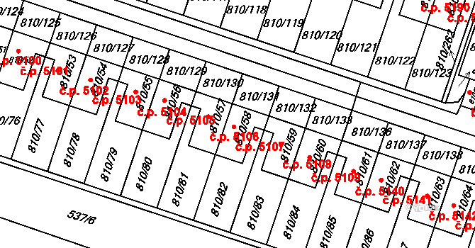 Proseč nad Nisou 5107, Jablonec nad Nisou na parcele st. 810/58 v KÚ Proseč nad Nisou, Katastrální mapa