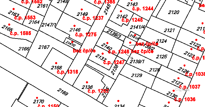 Předměstí 1247, Litoměřice na parcele st. 2137 v KÚ Litoměřice, Katastrální mapa