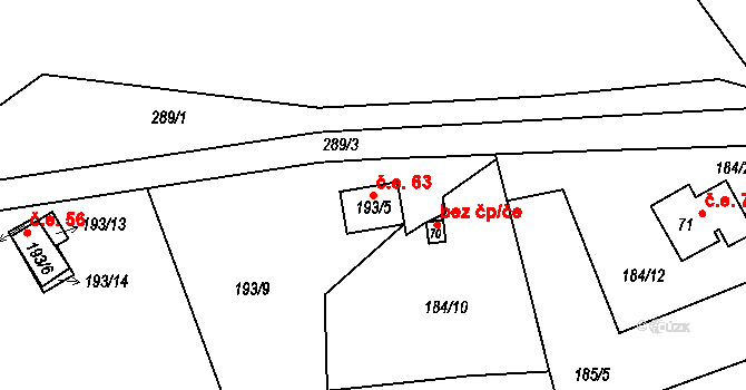 Stružinec 63, Ždírec nad Doubravou na parcele st. 193/5 v KÚ Stružinec, Katastrální mapa