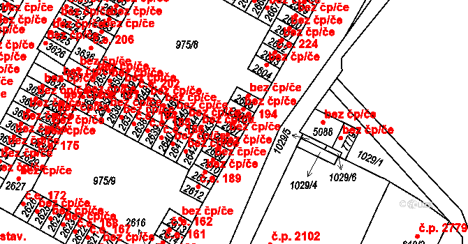 Havlíčkův Brod 194 na parcele st. 2607 v KÚ Havlíčkův Brod, Katastrální mapa