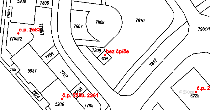 Brno 39504671 na parcele st. 6226 v KÚ Líšeň, Katastrální mapa