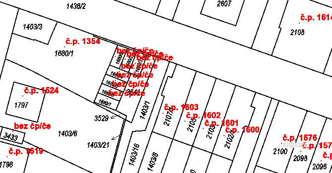 Hořice 39773671 na parcele st. 2107/1 v KÚ Hořice v Podkrkonoší, Katastrální mapa