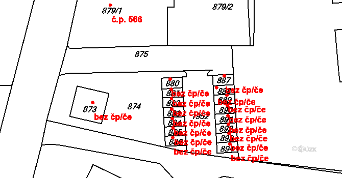 Kladno 41832671 na parcele st. 881 v KÚ Motyčín, Katastrální mapa