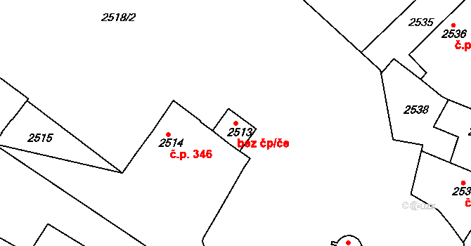 Jemnice 46545671 na parcele st. 2513 v KÚ Jemnice, Katastrální mapa