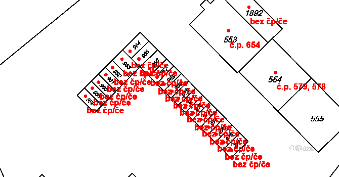 Kdyně 48246671 na parcele st. 969 v KÚ Kdyně, Katastrální mapa