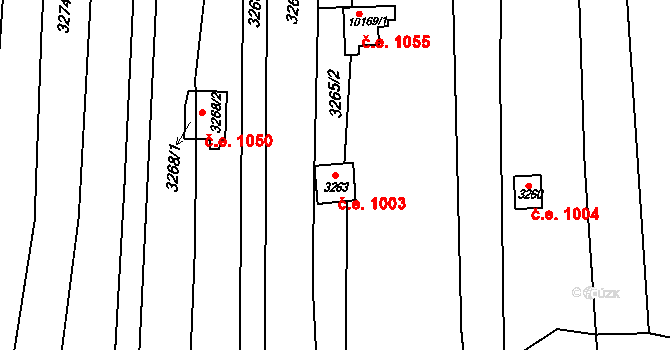 Nivnice 1003 na parcele st. 3263 v KÚ Nivnice, Katastrální mapa