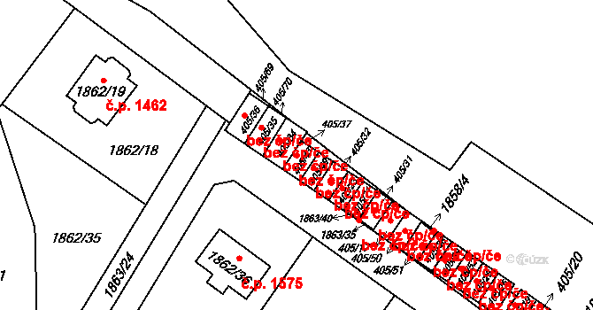Praha 48744671 na parcele st. 405/43 v KÚ Radotín, Katastrální mapa