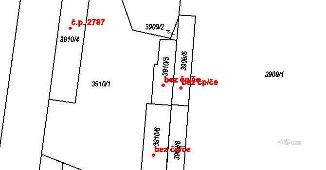 Kladno 49062671 na parcele st. 3910/5 v KÚ Kročehlavy, Katastrální mapa