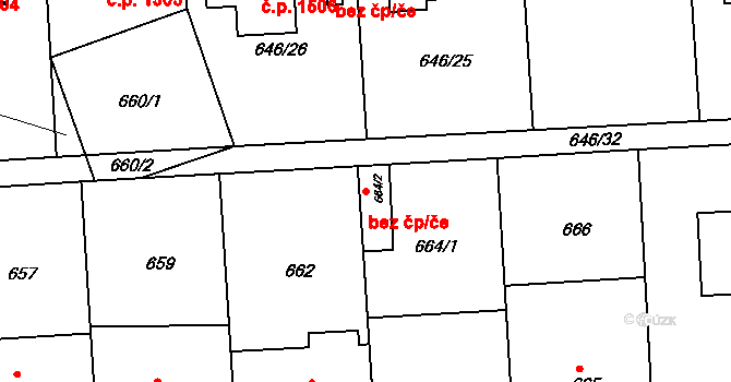 Moravský Krumlov 50140671 na parcele st. 664/2 v KÚ Moravský Krumlov, Katastrální mapa