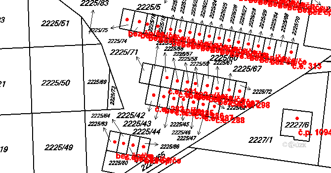 Bučovice 291 na parcele st. 2225/56 v KÚ Bučovice, Katastrální mapa