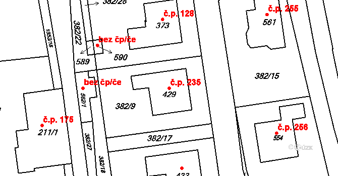 Dolní Libchavy 235, Libchavy na parcele st. 429 v KÚ Dolní Libchavy, Katastrální mapa
