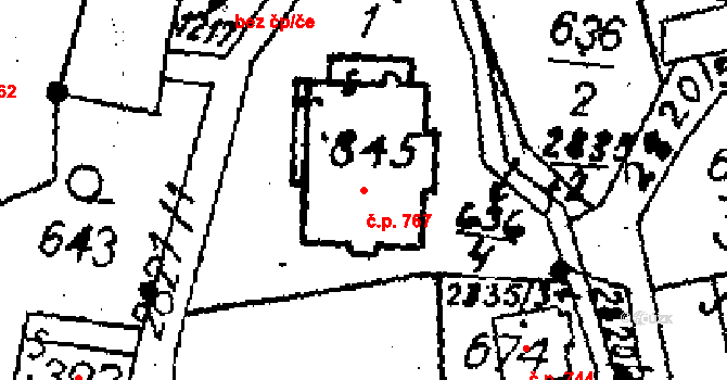 Libina 767 na parcele st. 5422 v KÚ Horní Libina, Katastrální mapa