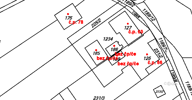 Křekov 82081671 na parcele st. 185 v KÚ Křekov, Katastrální mapa