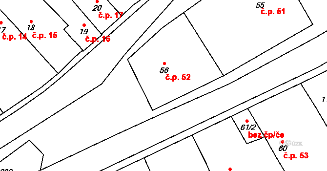 Besednice 52 na parcele st. 56 v KÚ Besednice, Katastrální mapa