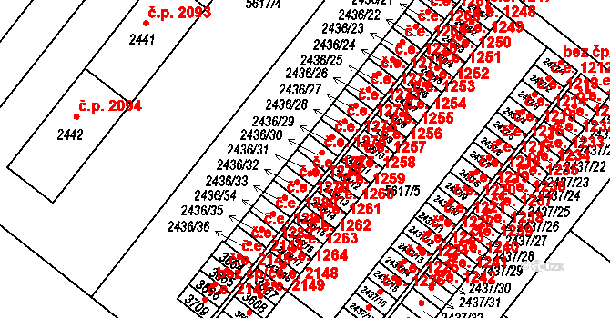 Žatec 1277 na parcele st. 2436/31 v KÚ Žatec, Katastrální mapa