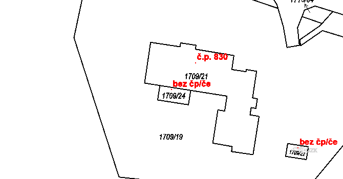 Klášterec nad Ohří 93777671 na parcele st. 1709/24 v KÚ Miřetice u Klášterce nad Ohří, Katastrální mapa